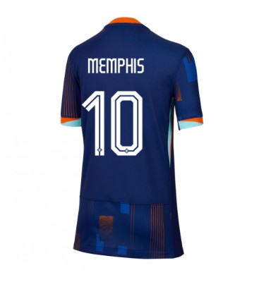 Lacne Ženy Futbalové dres Holandsko Memphis Depay #10 ME 2024 Krátky Rukáv - Preč